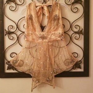 Beautiful Peach Sequin top